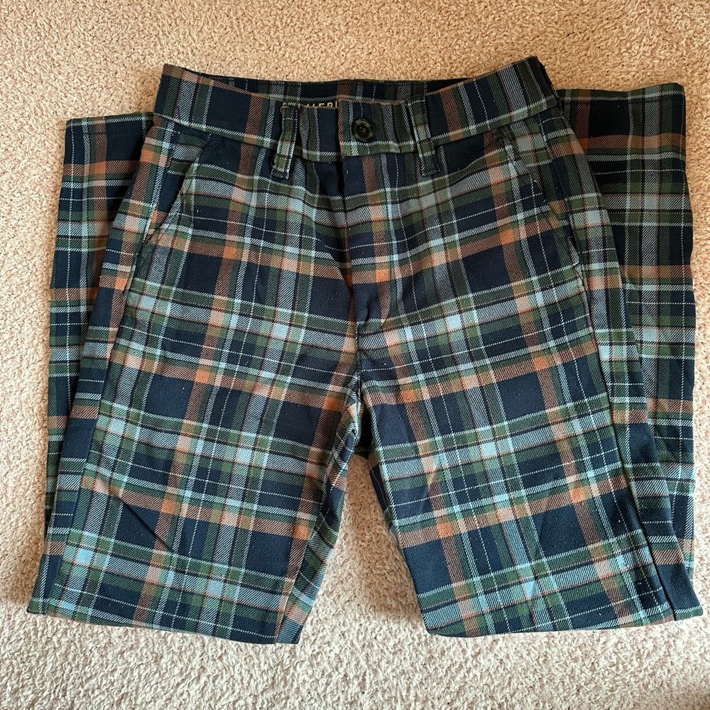 American Eagle Outfitters Plaid Trousers in Blue and Brown